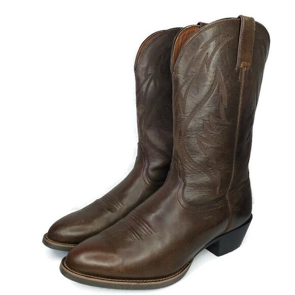 Nocona BrownFull Leather Western Cowboy Boots Men's 11 EE USA Wide